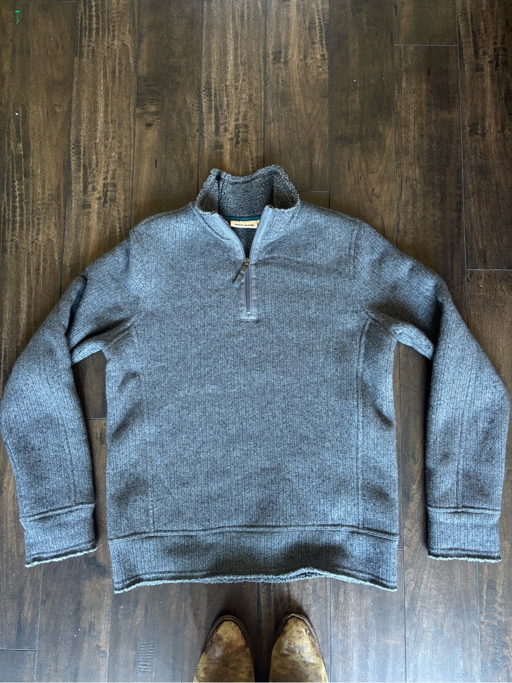 DKNY Men's Charcoal Gray Quarter-Zip Sweater